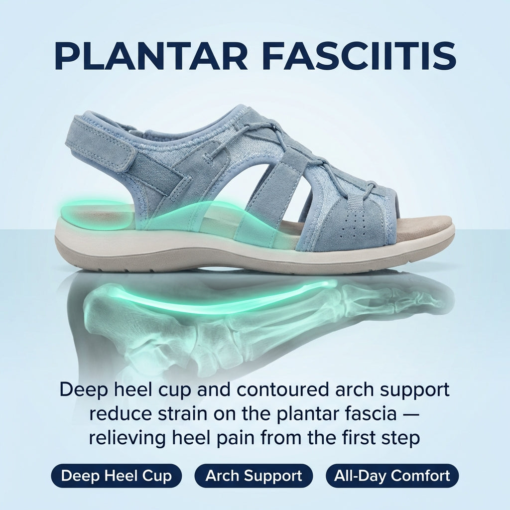 Orthopedic Sport Mesh Sandals - Multi-Strap Adjustable Design for Plantar Fasciitis