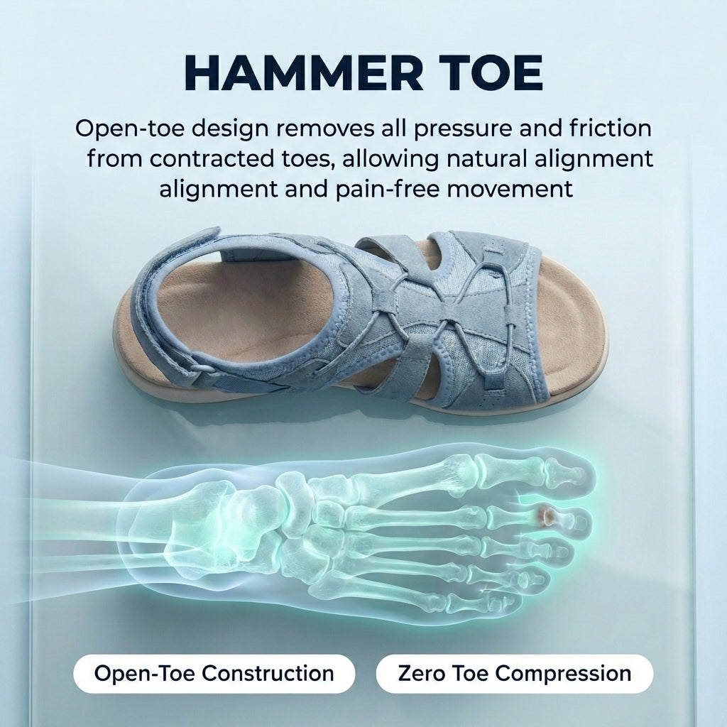 Orthopedic Sport Mesh Sandals - Multi-Strap Adjustable Design for Hammer Toe