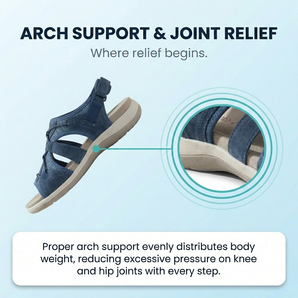 Orthopedic Sport Mesh Sandals - Multi-Strap Adjustable Design for Joint Pain