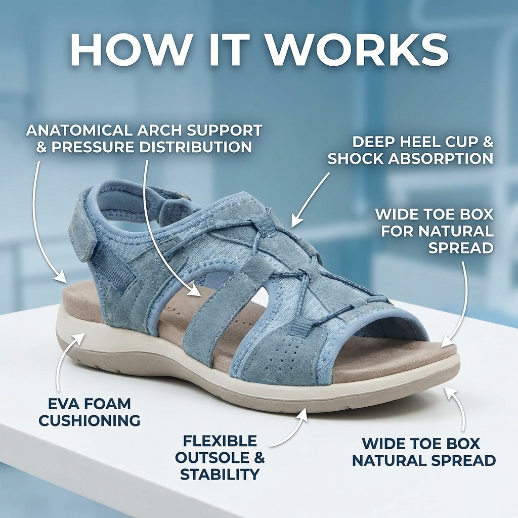 Orthopedic Sport Mesh Sandals - Multi-Strap Adjustable Design for Plantar Fasciitis